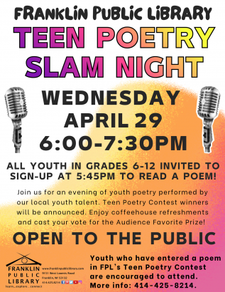 Franklin Public Library Teen Poetry Slam Night--Open to the Public!